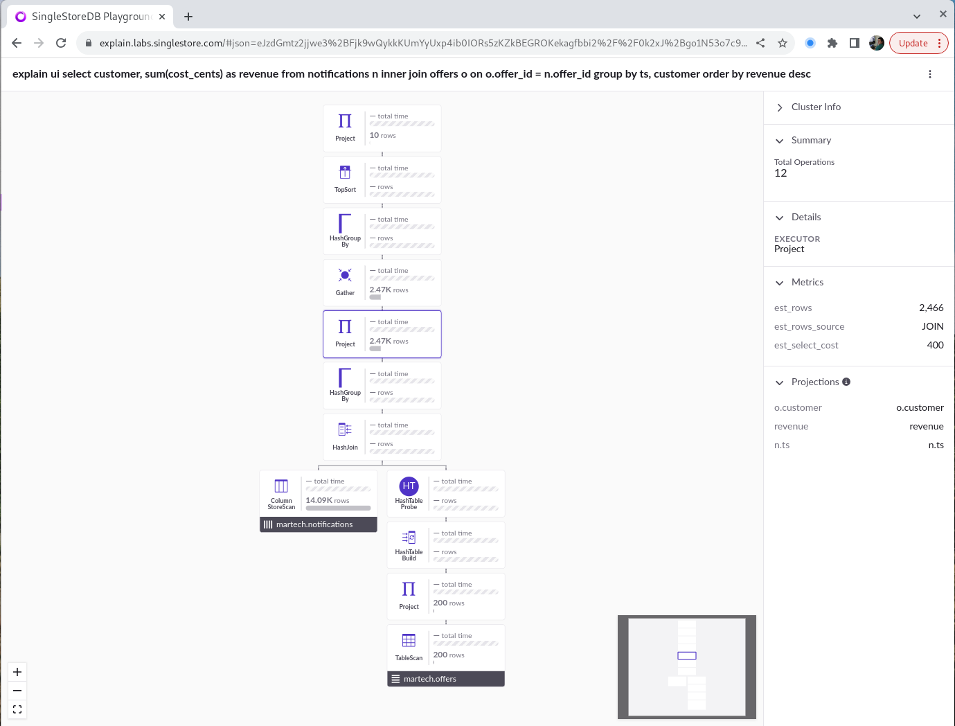 The explain.labs.singlestore.com Query Plan UI