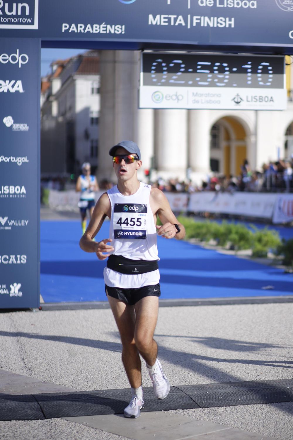 Me finishing the Lisbon Marathon 2023